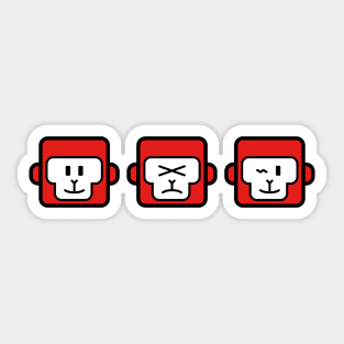 THREE MONKEYS : FACIAL EXPRESSION Sticker